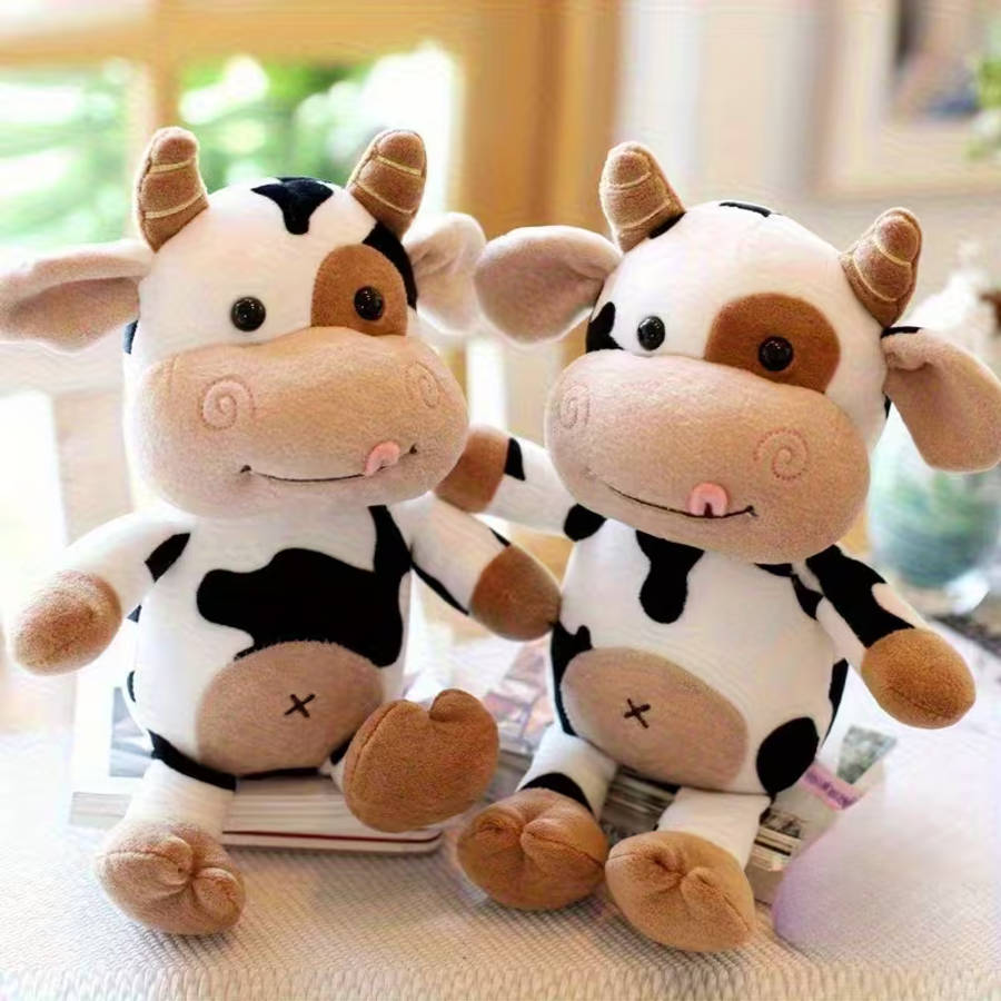 Cute Mixed Color Plush Cow Doll