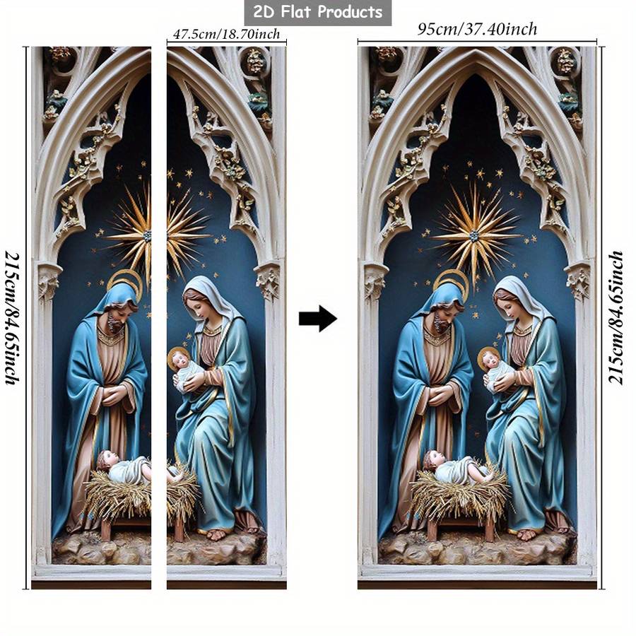 1pc 76.96x199.9cm Jesus Christian Themed Stickers