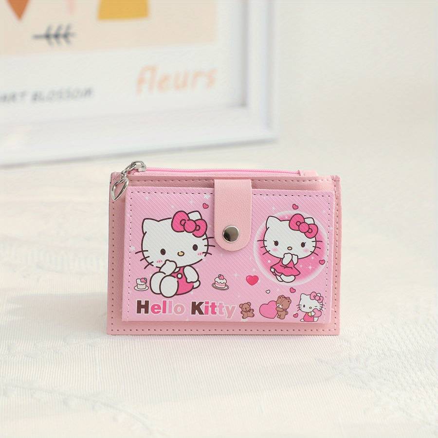 1pc Sanrio Kuromi Multi-Functional Card Holder Coin Purse C Cute Cartoon Design PU Material