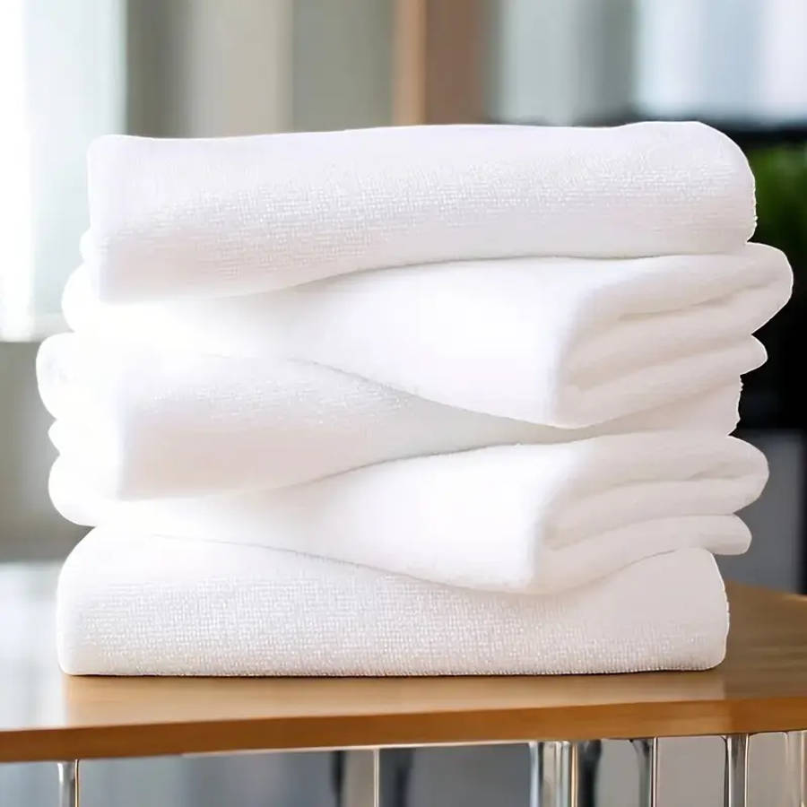 5Pack Modern Polyester Blend Bath Towels Super Absorbent Quick-Dry Textured Weave Non-Woven Fabric 5
