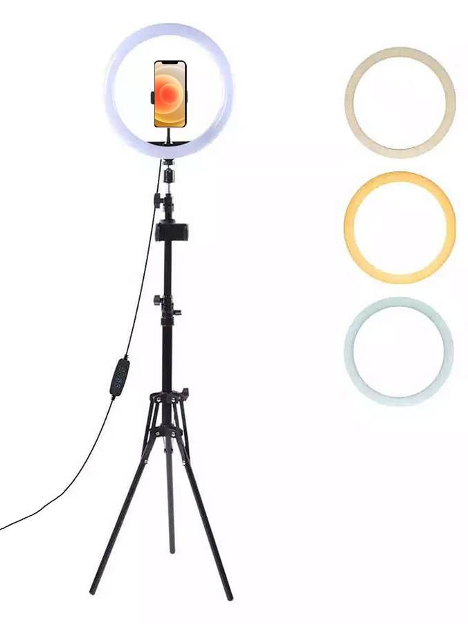 10 Inch Tripod Ring Fill Light Stand With Phone Mount For Live Broadcasting 10"