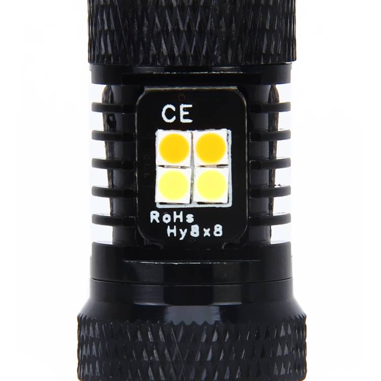 2 PCS Car Auto T25/3157 DC 12V 5W 350LM 16 SMD-3030 LED Bulbs Turn Lamp Backup Light, White + Yello