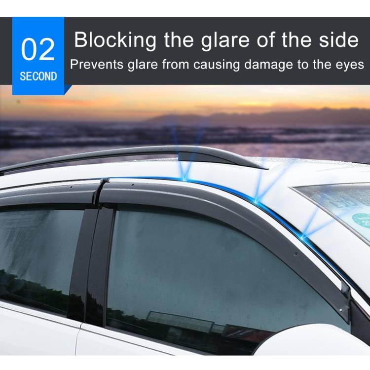 4 PCS Window Sunny Rain Visors Awnings Sunny Rain Guard for Ford Fiesta 2010-2018 Version Sedan
