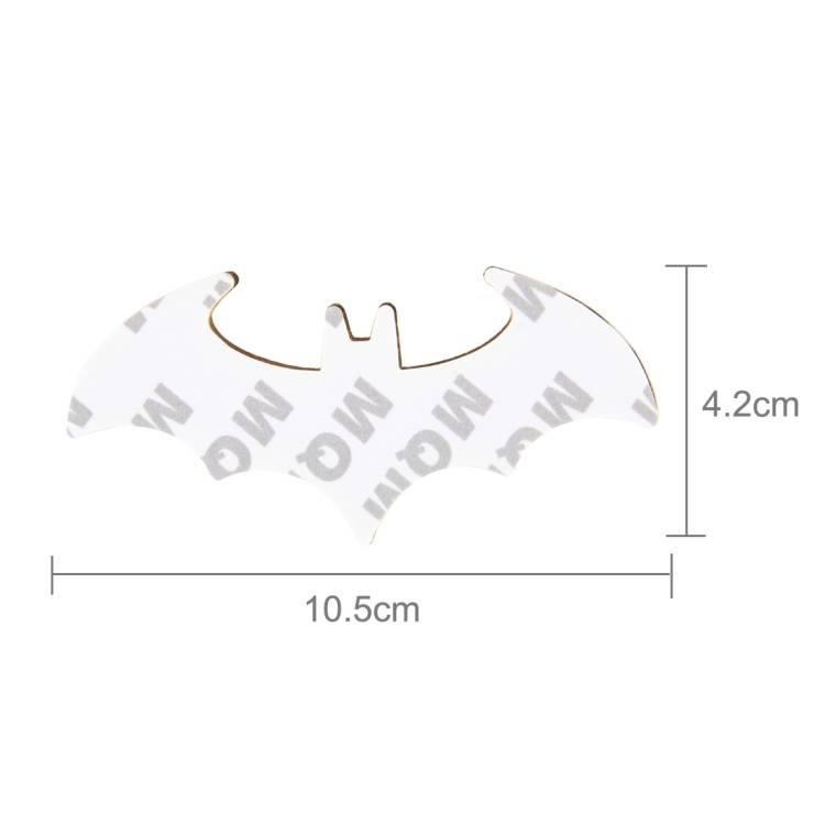 Bat Shape Shining Metal Car Free Sticker(Gold)