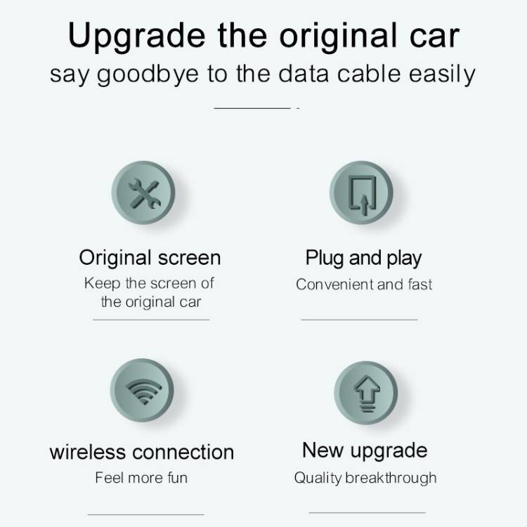 Original Car Wired to Wireless iOS Carplay Module Auto Smart Phone Carplay USB Navigation(Carbon Fib
