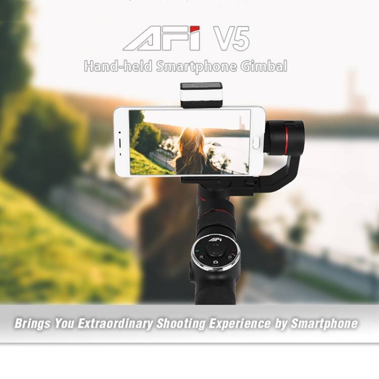 AFI V5 Smooth 3-Axis Handheld Aluminum Brushless Gimbal Stabilizer with Tripod Mount & Fill Light fo