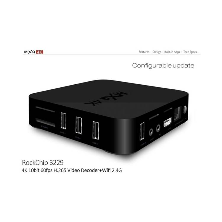 MXQ 4K Full HD Media Player RK3229 Quad Core KODI Android 9.0 TV Box with Remote Control, RAM: 1GB,