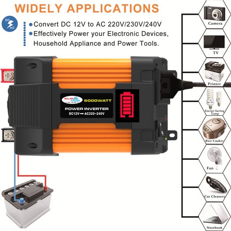 Little Wasp 12V to 220V 6000W Car Power Inverter with LED Display & Dual USB