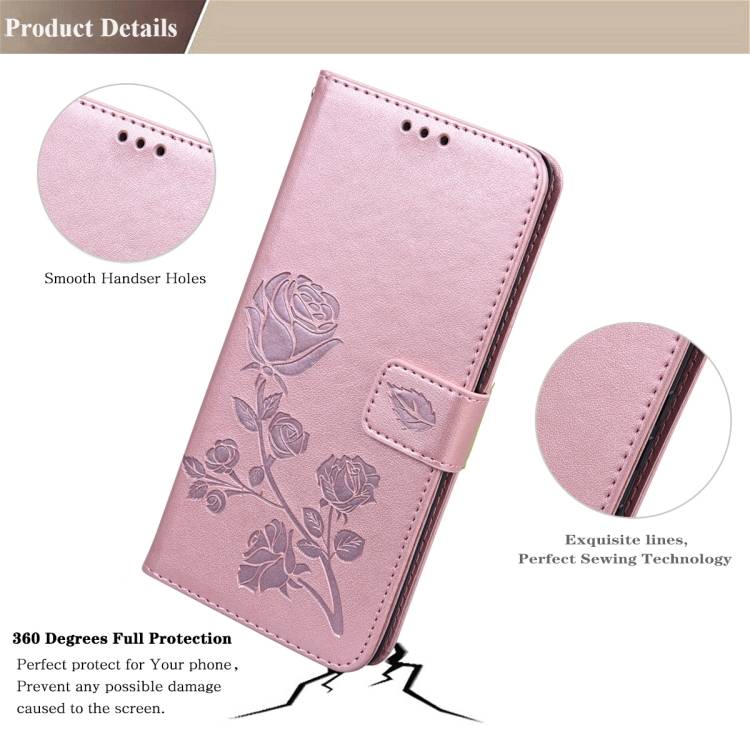 For Honor 50 Rose Embossed Leather Phone Case(Rose Gold)