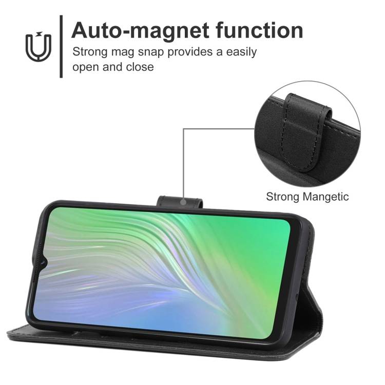 Leather Phone Case For Blackview A55(Black)