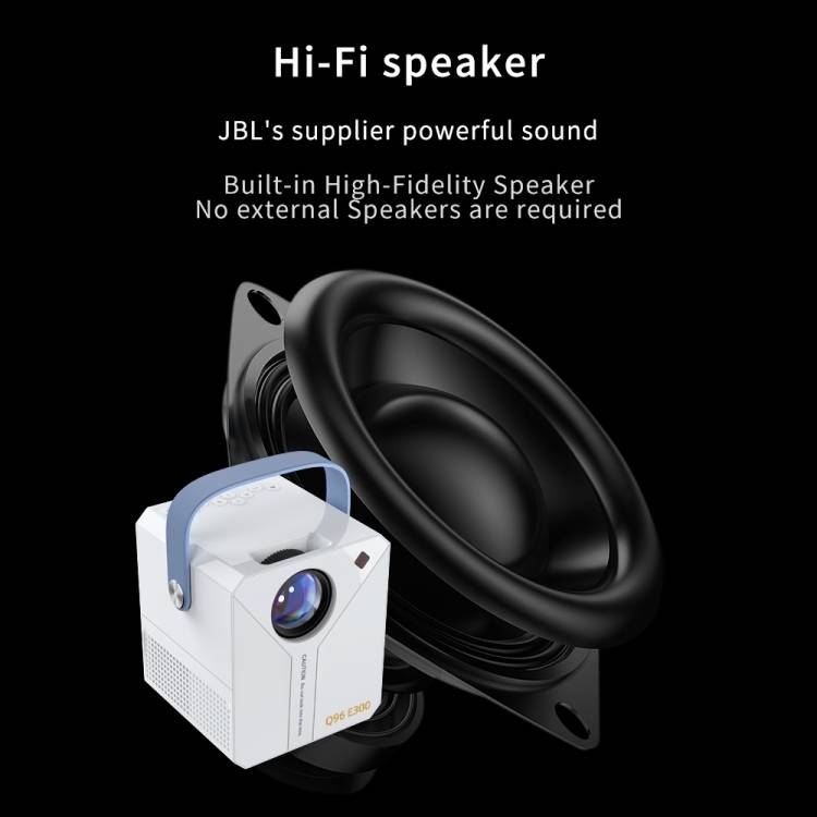 Q96 E300 Intelligent Portable HD 4K Projector, EU Plug, Specification:Android Version(White)