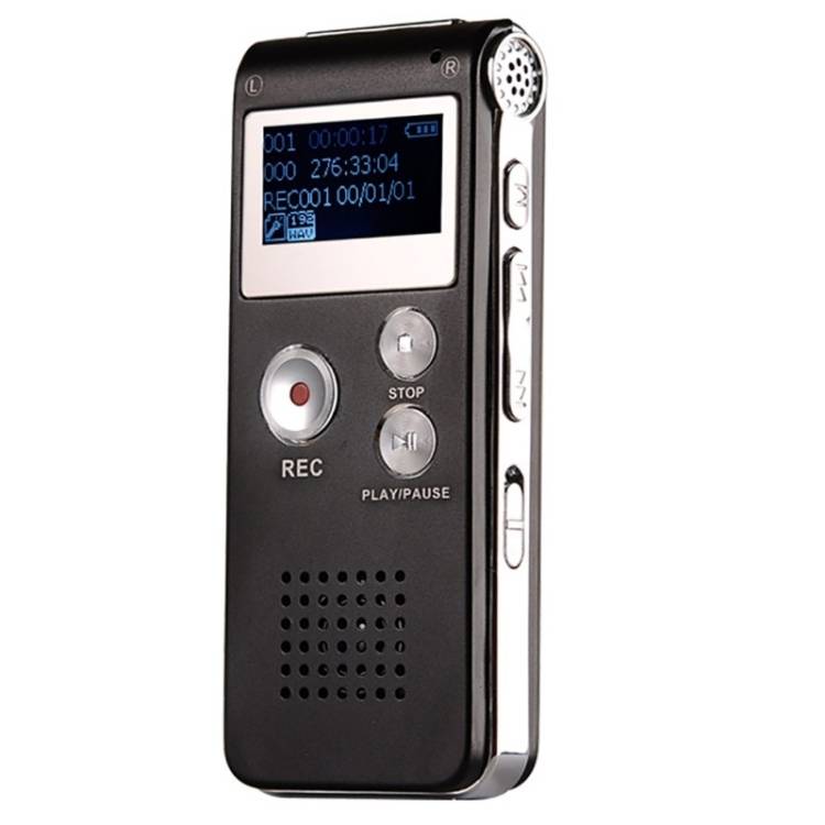 SK-012 4GB USB Dictaphone Digital Audio Voice Recorder with WAV MP3 Player VAR Function(Black)