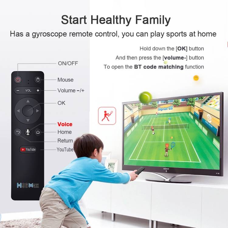 H96 Max 8GB+128GB 8K Smart TV BOX Android 11.0 Media Player with Remote Control, Plug Type:EU Plug