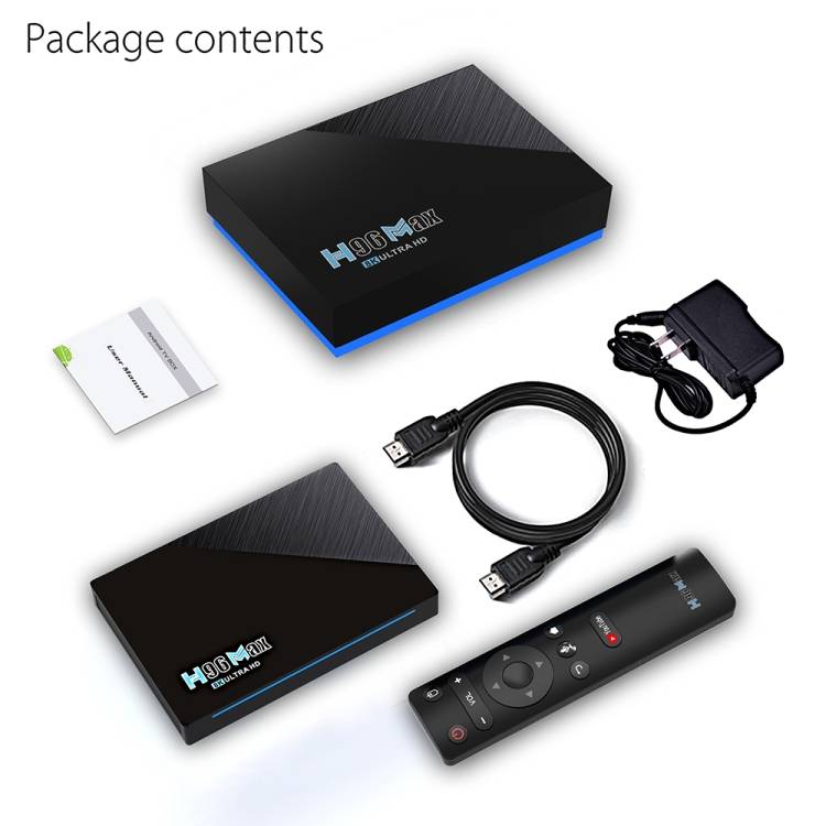 H96 Max 8GB+128GB 8K Smart TV BOX Android 11.0 Media Player with Remote Control, Plug Type:EU Plug