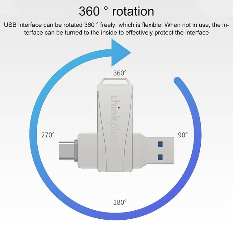 Lenovo Thinkplus MU252 USB 3.1 + USB-C / Type-C Flash Drive, Memory:32GB (Silver)