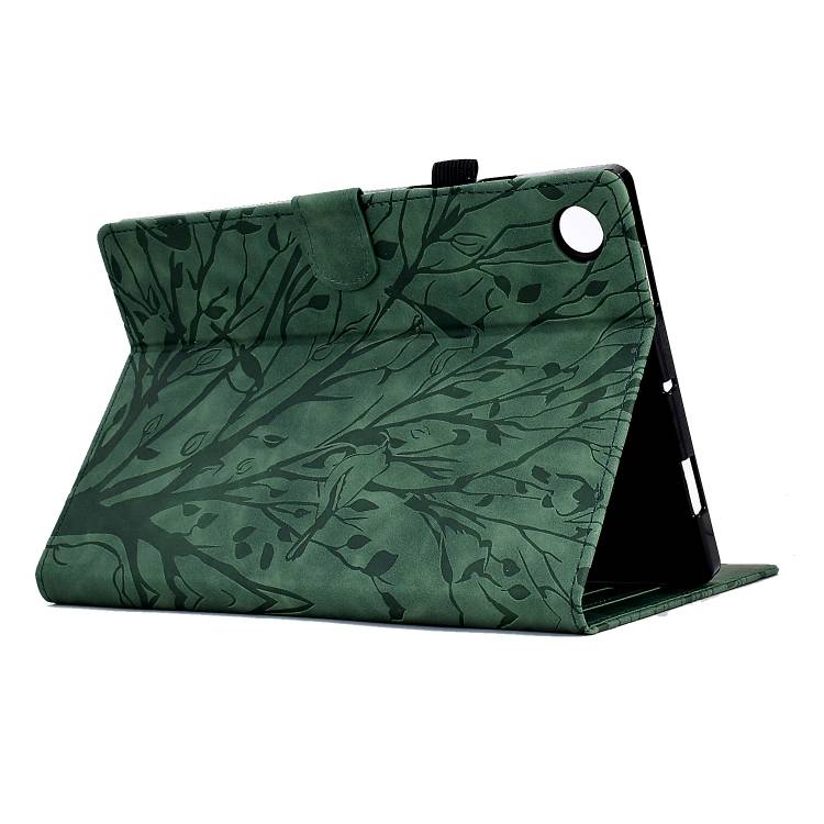 For Lenovo Tab M10 Gen 3 Fortune Tree Pressure Flower PU Tablet Case with Wake-up / Sleep Function(G