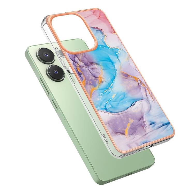 For Xiaomi Redmi Note 13 4G Global Electroplating IMD TPU Phone Case(Blue Marble)