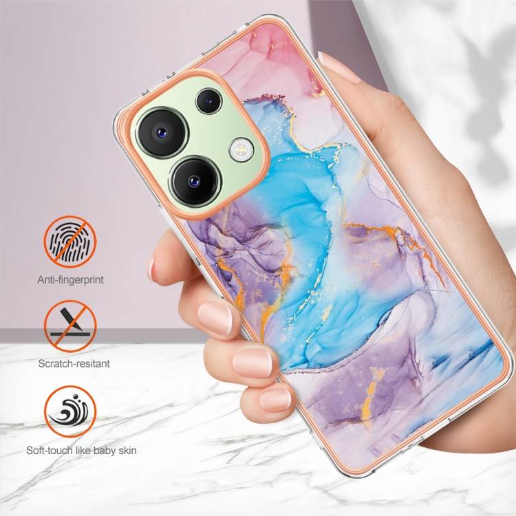 For Xiaomi Redmi Note 13 4G Global Electroplating IMD TPU Phone Case(Blue Marble)