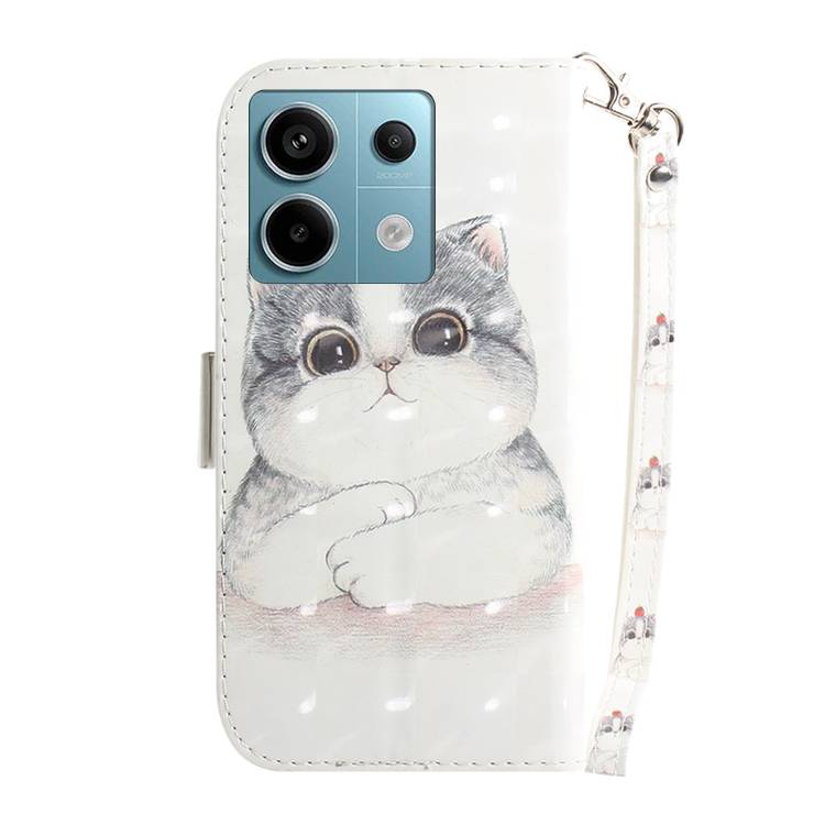 For Xiaomi Redmi Note 13 Pro 5G 3D Colored Horizontal Flip Leather Phone Case(Cute Cat)