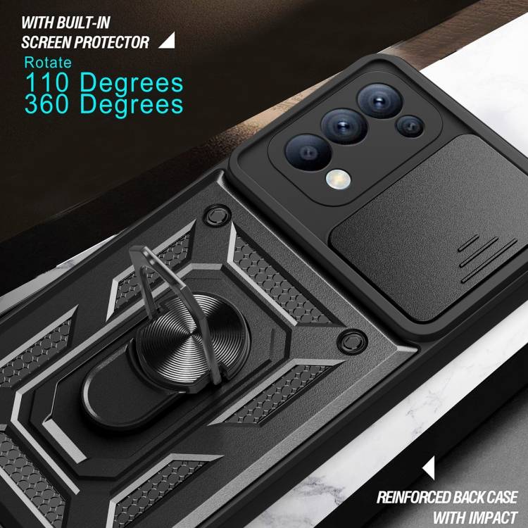 For OPPO Reno5 4G/5G Sliding Camera Cover Design TPU Hybrid PC Phone Case(Gold)