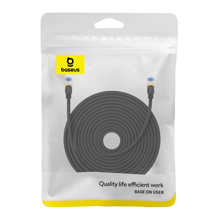 Baseus PCWL-A106 High Speed CAT7 10Gigabit Ethernet Braided Cable, Length:25m(Black)