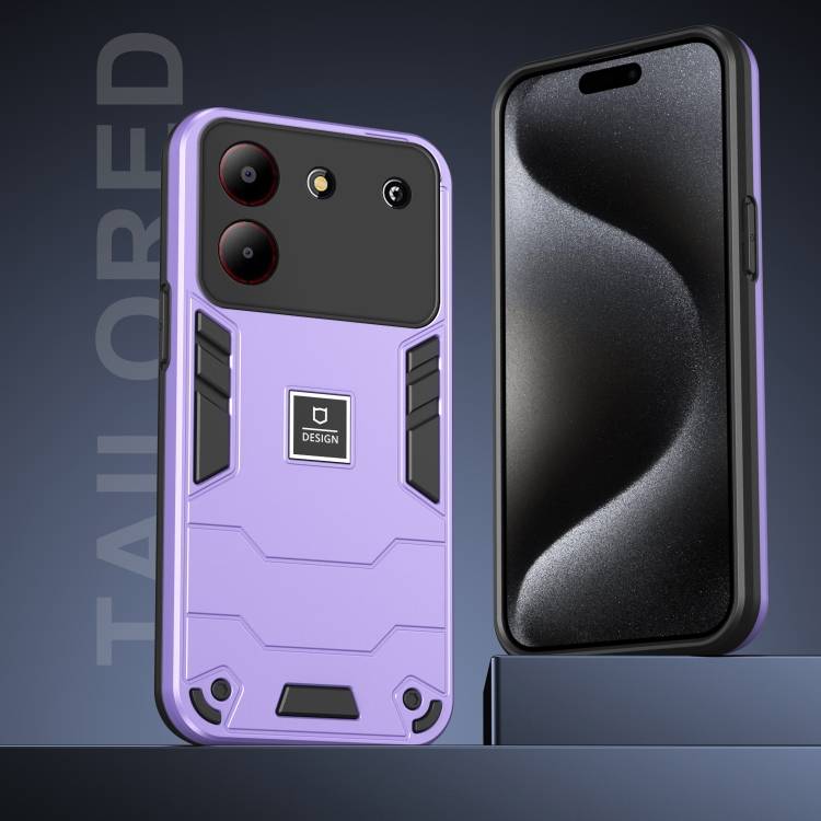 For ZTE Blade A54 2 in 1 Shockproof Phone Case(Purple)