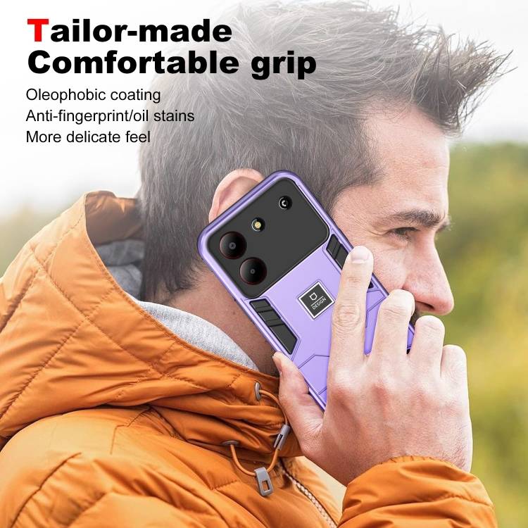 For ZTE Blade A54 2 in 1 Shockproof Phone Case(Purple)