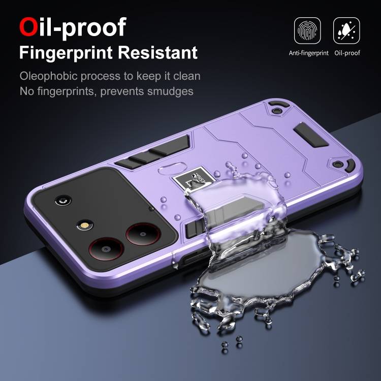 For ZTE Blade A54 2 in 1 Shockproof Phone Case(Purple)