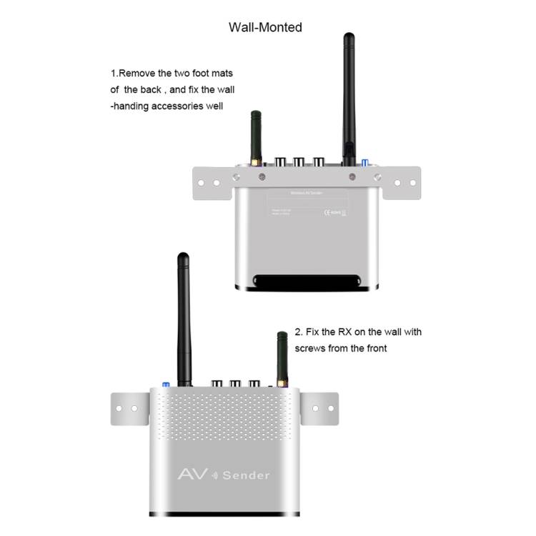Measy AV230-2 2.4GHz Set-top Box Wireless Audio / Video Transmitter + 2 Receiver, Transmission Dista