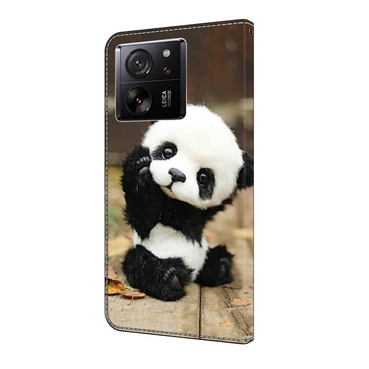 For Xiaomi 13T Pro Crystal Painted Leather Phone case(Panda)