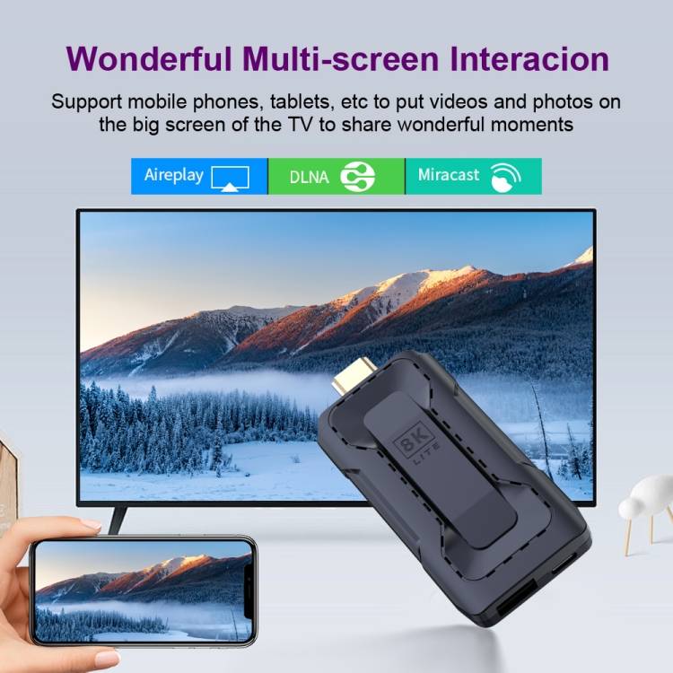HK1 RBOX D8 RK3528 Android 13.0 Quad Core 8K HD Wifi6 Bluetooth TV Stick, RAM:2GB+16GB(EU Plug)