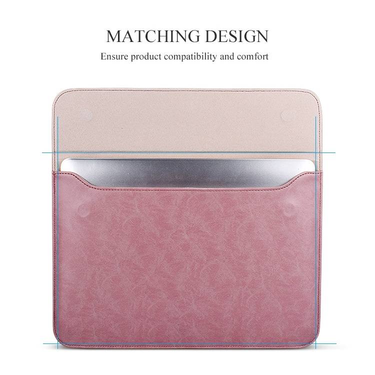 PU01S PU Leather Horizontal Invisible Magnetic Buckle Laptop Inner Bag for 13.3 inch laptops, with S