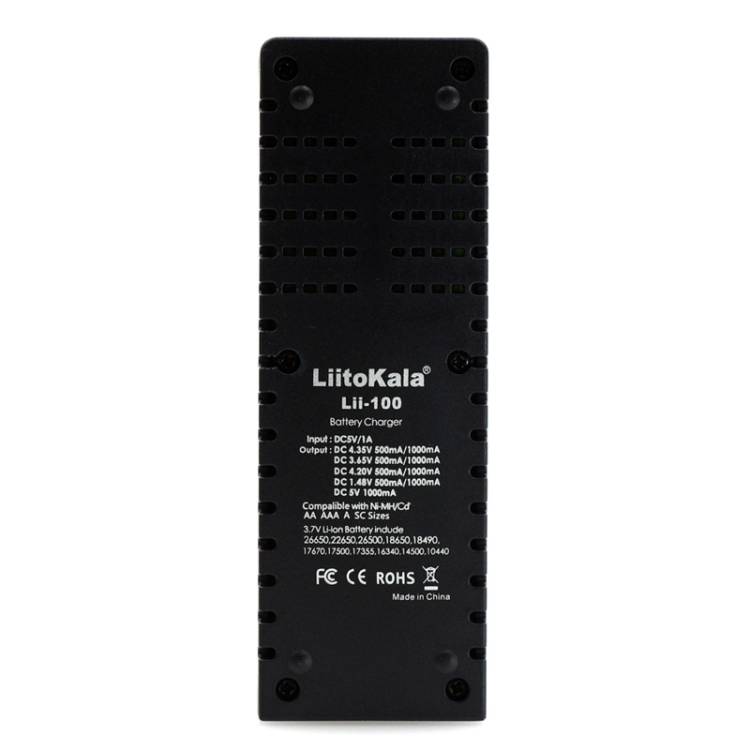 LiitoKala Lii-100 Battery Charger for Li-ion IMR 18650, 18490, 18350, 17670, 17500, 16340 (RCR123),