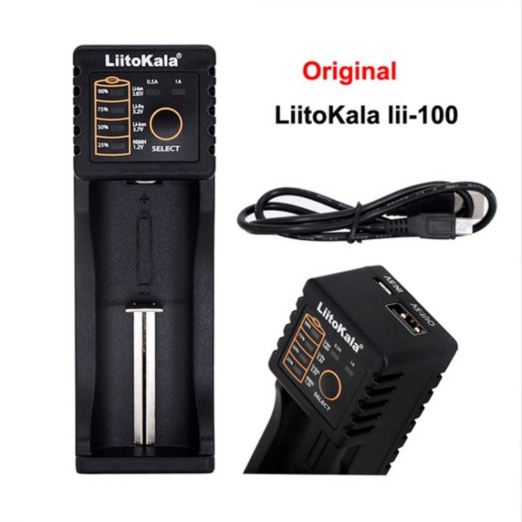 LiitoKala Lii-100 Battery Charger for Li-ion IMR 18650, 18490, 18350, 17670, 17500, 16340 (RCR123),
