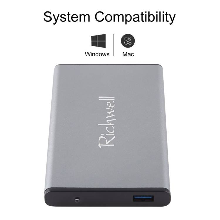 Richwell SATA R2-SATA-320GB 320GB 2.5 inch USB3.0 Super Speed Interface Mobile Hard Disk Drive(Grey)