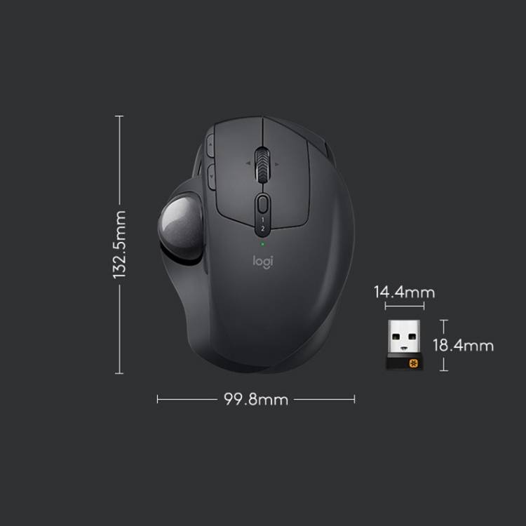 Logitech MX ERGO 440DPI Bluetooth + Unifying Dual-mode Wireless Trackball Optical Mouse(Black)