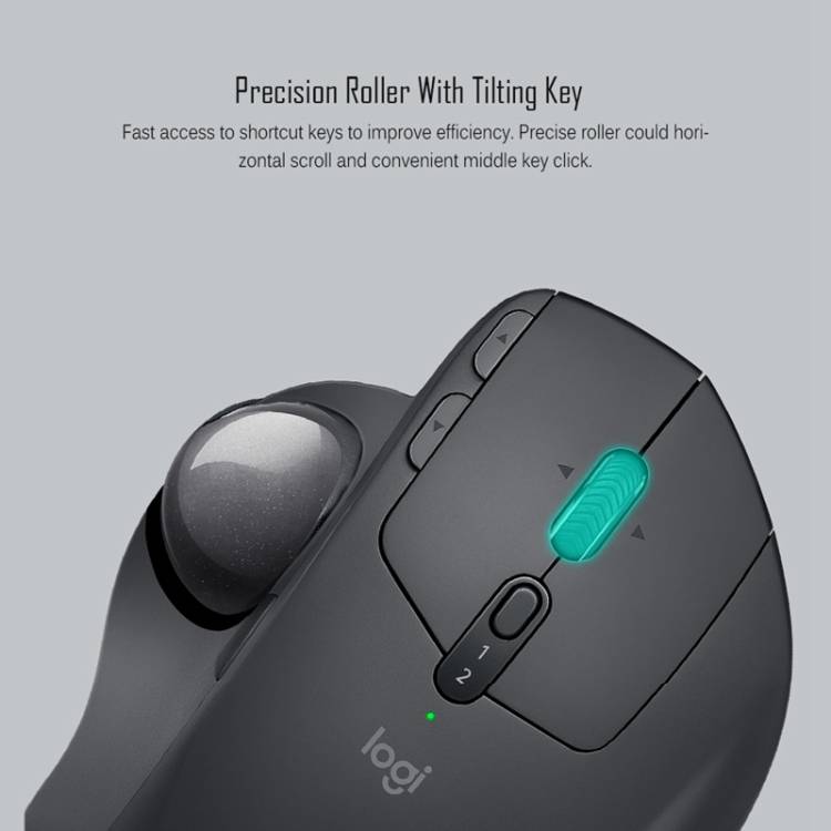 Logitech MX ERGO 440DPI Bluetooth + Unifying Dual-mode Wireless Trackball Optical Mouse(Black)