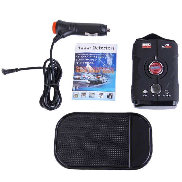 V8 Black 180 Degrees Full-Band Scanning Advanced Radar Detectors and Laser Defense Systems, Built-i