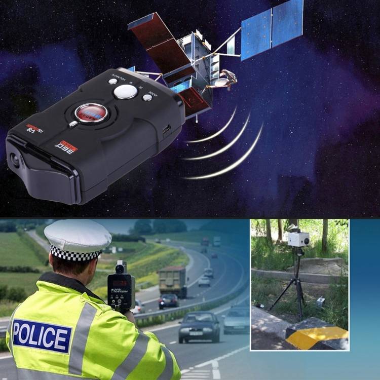 V8 Black 180 Degrees Full-Band Scanning Advanced Radar Detectors and Laser Defense Systems, Built-i