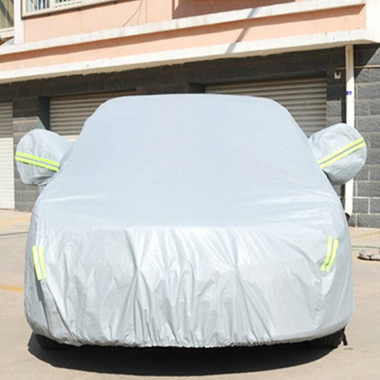PEVA Anti-Dust Waterproof Sunproof Sedan Car Cover with Warning Strips, Fits Cars up to 4.9m(191 inc