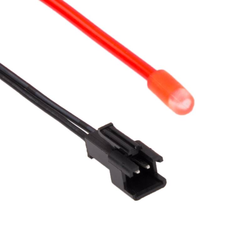 EL Cold Red Light Waterproof Round Flexible Car Strip Light with Driver for Car Decoration, Length: