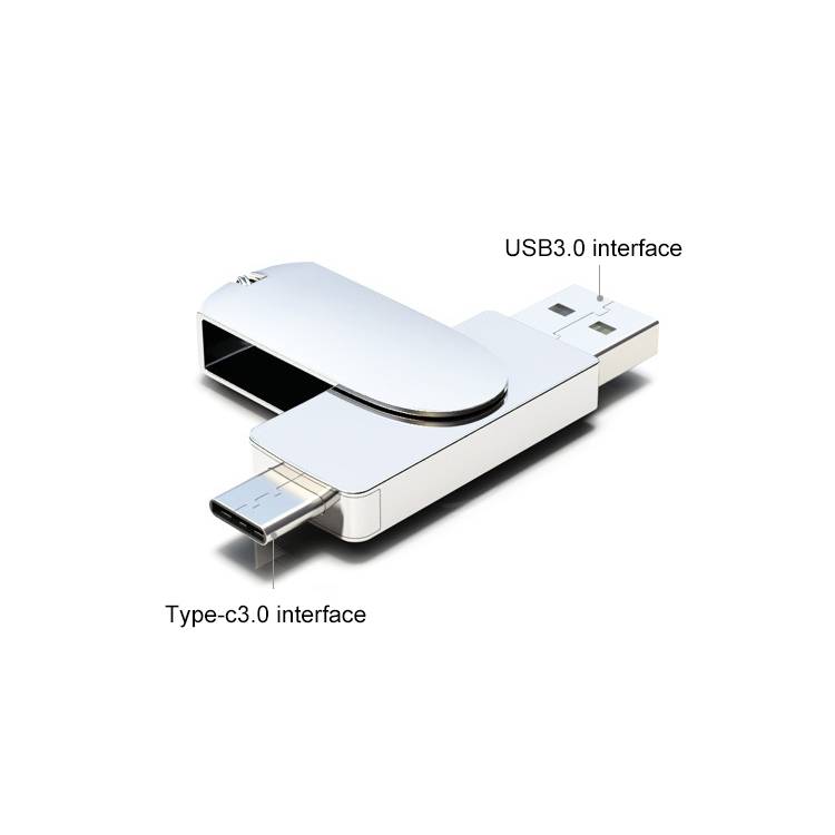 Kinzdi 32GB USB 3.0 + Type-C 3.0 Interface Metal Twister Flash Disk V11 (Silver)
