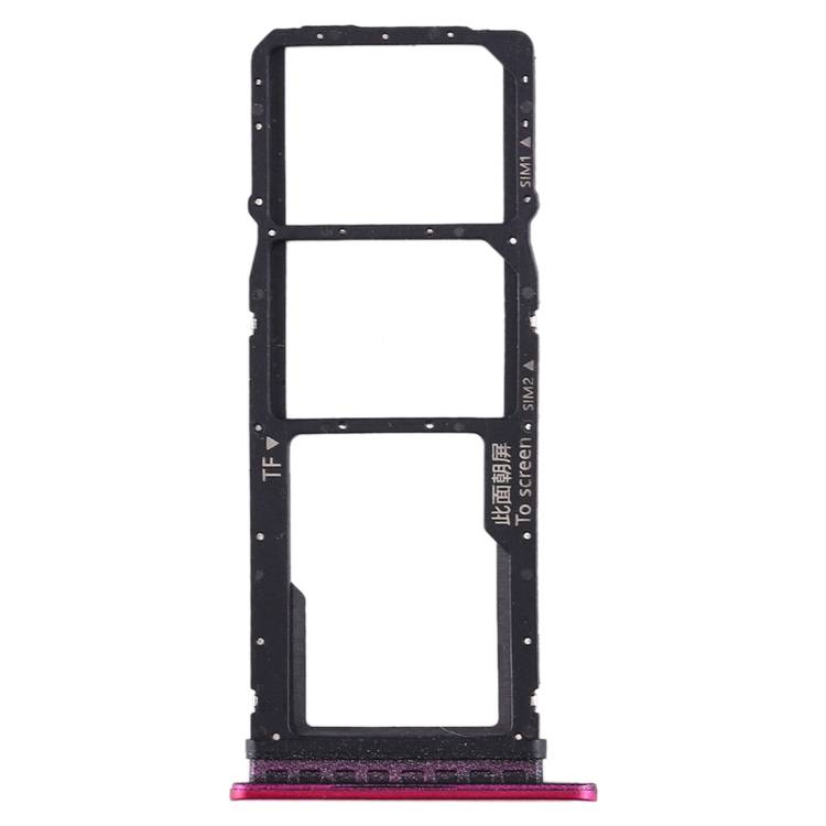 SIM Card Tray + SIM Card Tray + Micro SD Card Tray for Huawei Enjoy 10 / Honor Play 3 (Purplish Red)