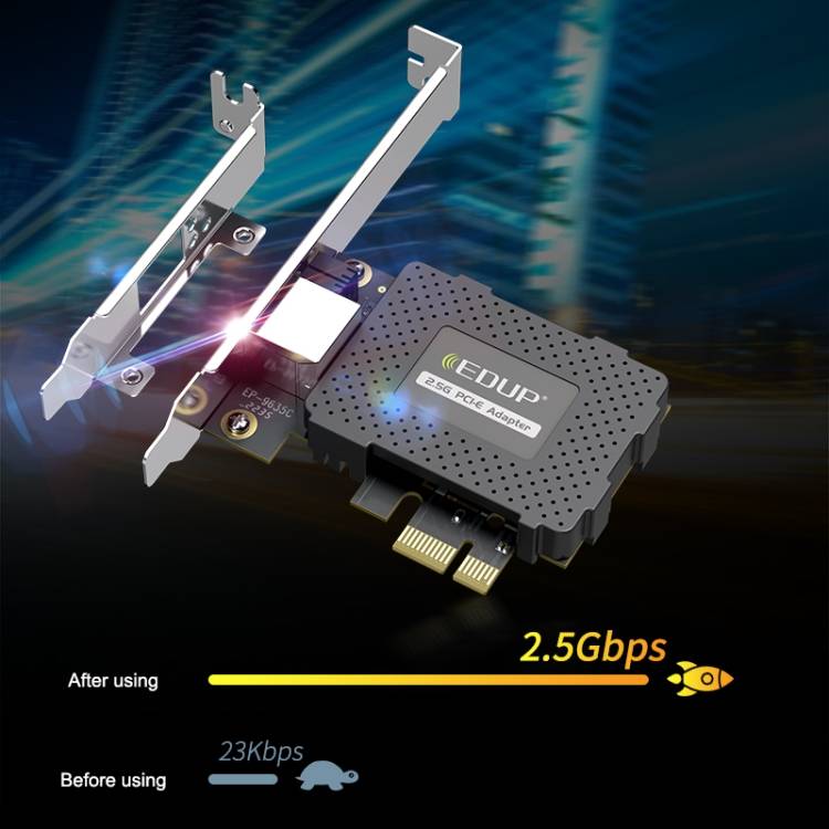 EDUP EP-9635C 2.5Gbps Gigabit Game Wired Network Card 2500M High Speed Internet Port Expansion Deskt