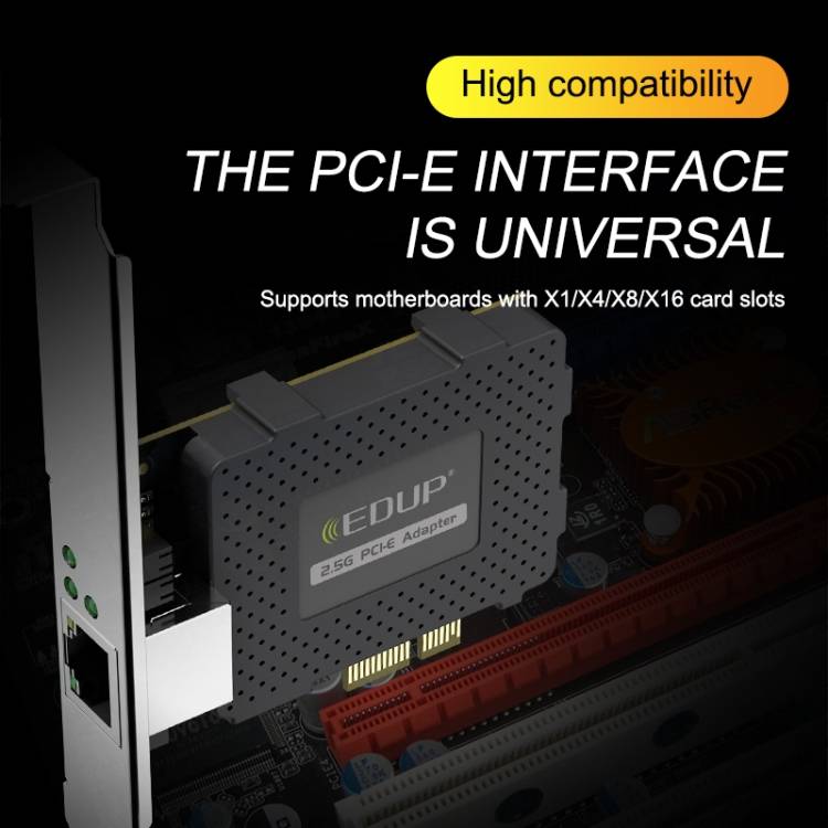 EDUP EP-9635C 2.5Gbps Gigabit Game Wired Network Card 2500M High Speed Internet Port Expansion Deskt