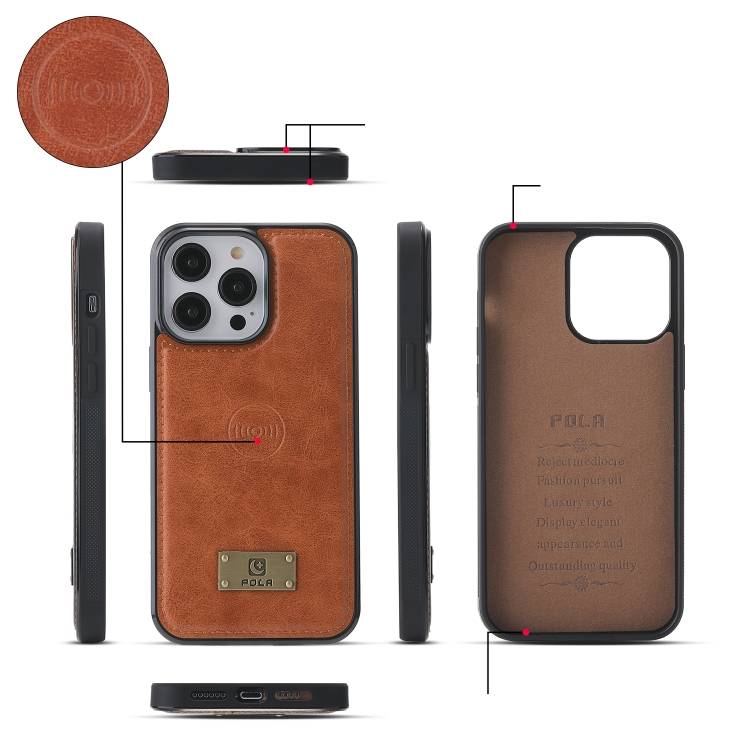 For iPhone 14 Pro Multi-functional Zipper Wallet Leather Phone Case(Brown)