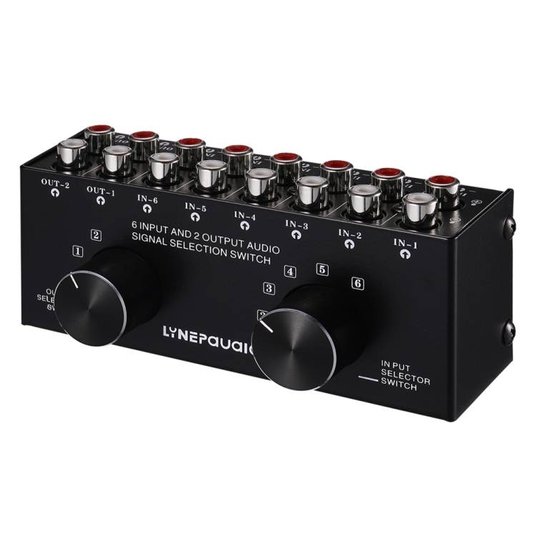 B026 6 Input 2 Output Or 2 Input 6 Output Audio Signal Source Selection Switcher RCA Port