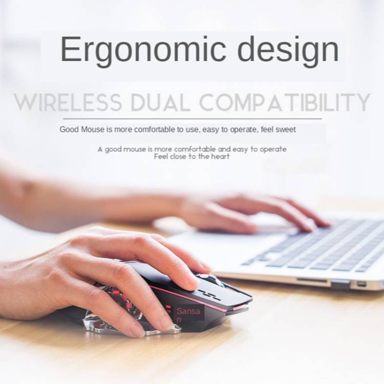 FREEDOM-WOLF X8 2400 DPI 6 Keys 2.4G Wireless Charging Silent Luminous Gaming Mechanical Mouse(Black