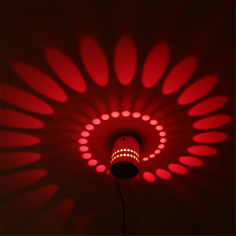 3W Modern Interior Creative Spiral Round Wall Lamp for Club, KTV, Corridor, Aisle, Background Wall D