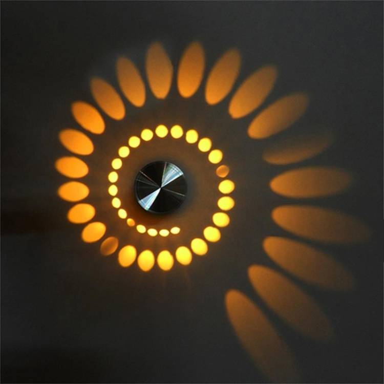 3W Modern Interior Creative Spiral Round Wall Lamp for Club, KTV, Corridor, Aisle, Background Wall D